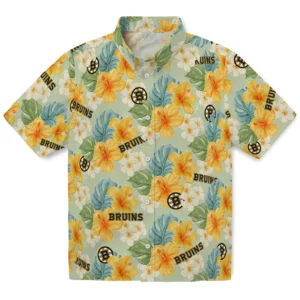 Boston Bruins Hawaiian Shirt - Hibiscus Mood