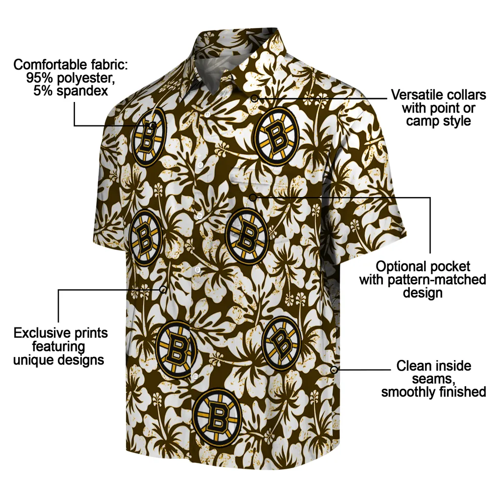 Boston Bruins Hawaiian Shirt - Hibiscus Motif 5 Boston Bruins Hawaiian Shirt - Hibiscus Motif - Image 5