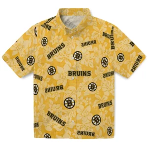 Boston Bruins Hawaiian Shirt - Hibiscus Oasis