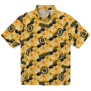 Boston Bruins Hawaiian Shirt - Hibiscus Tropics