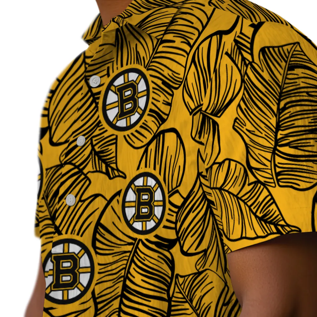 Boston Bruins Hawaiian Shirt - Leaf Outline 8 Boston Bruins Hawaiian Shirt - Leaf Outline - Image 8