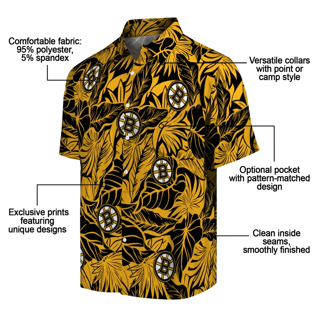 Boston Bruins Hawaiian Shirt - Monstera Layer 5 Boston Bruins Hawaiian Shirt - Monstera Layer - Image 5