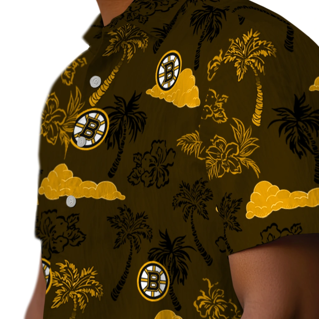 Boston Bruins Hawaiian Shirt - Palm And Clouds 8 Boston Bruins Hawaiian Shirt - Palm And Clouds - Image 8