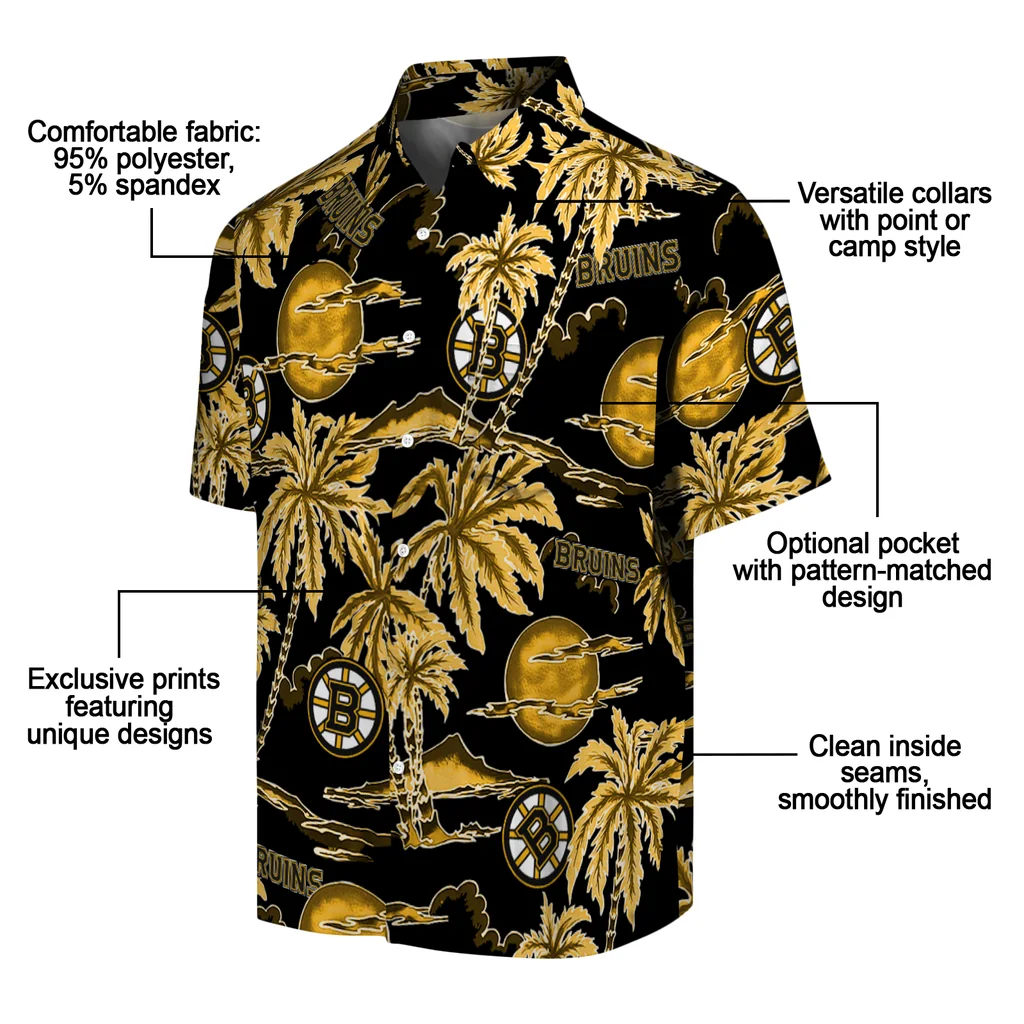 Boston Bruins Hawaiian Shirt - Palm Sunset 5 Boston Bruins Hawaiian Shirt - Palm Sunset - Image 5