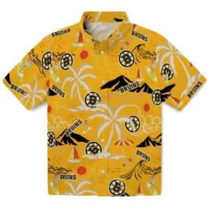 Boston Bruins Hawaiian Shirt - Palm Tree Island