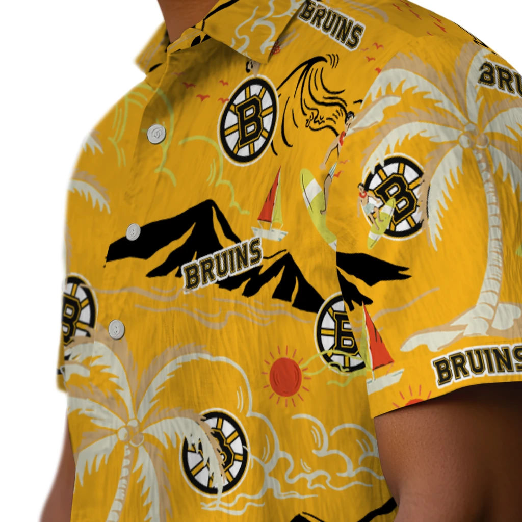 Boston Bruins Hawaiian Shirt - Palm Tree Island 8 Boston Bruins Hawaiian Shirt - Palm Tree Island - Image 8