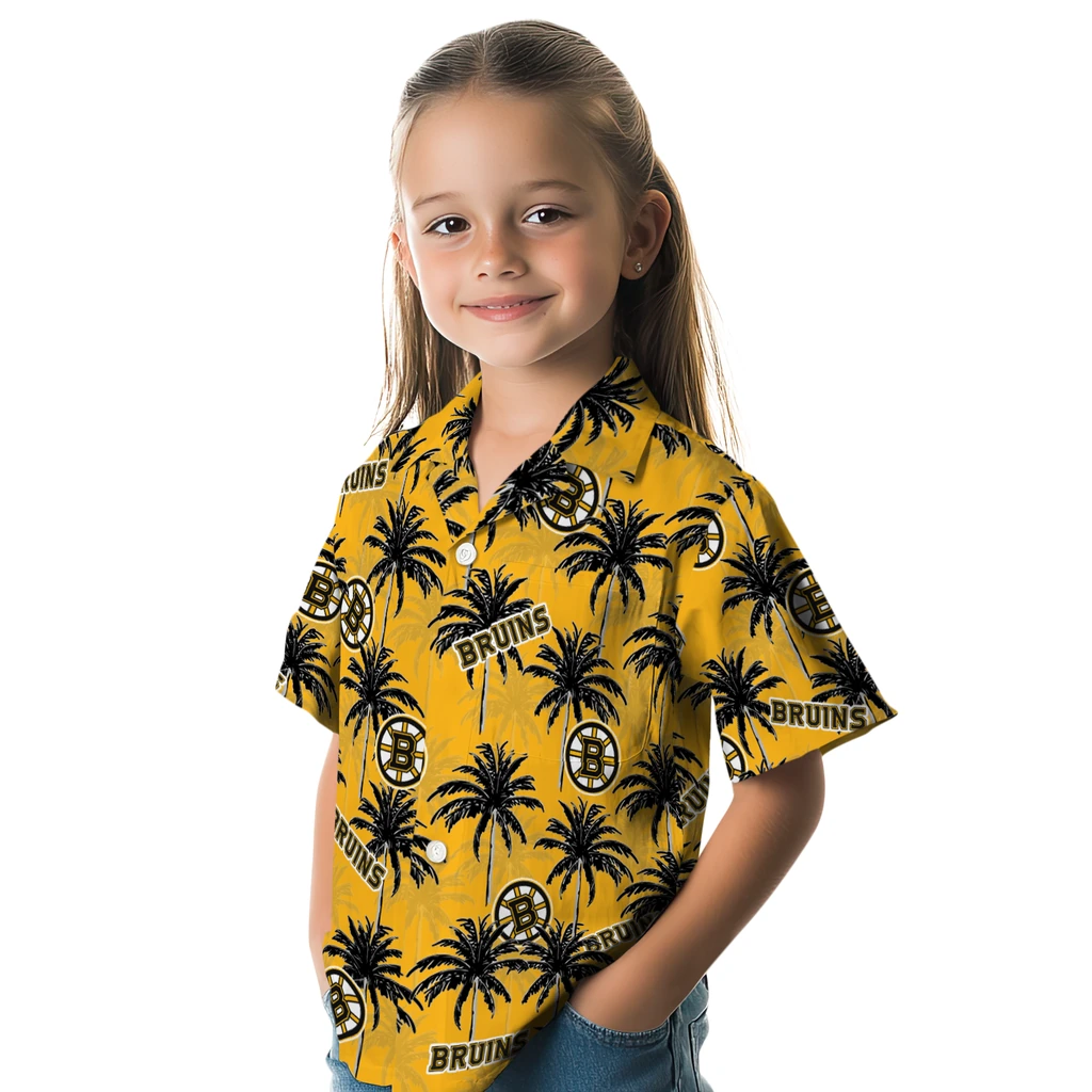 Boston Bruins Hawaiian Shirt - Palm Tree Motif 6 Boston Bruins Hawaiian Shirt - Palm Tree Motif - Image 6