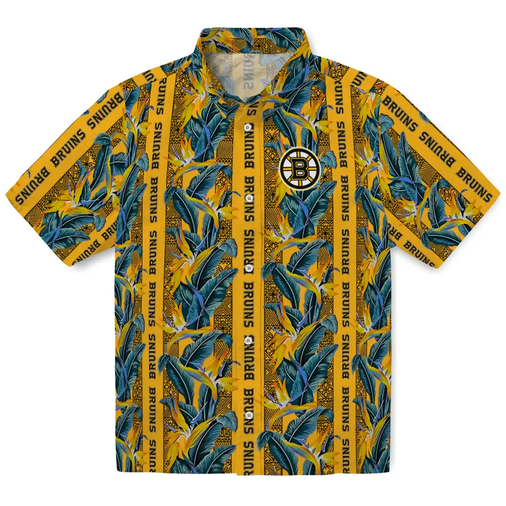 Boston Bruins Hawaiian Shirt - Paradise Vines 1 Boston Bruins Hawaiian Shirt - Paradise Vines