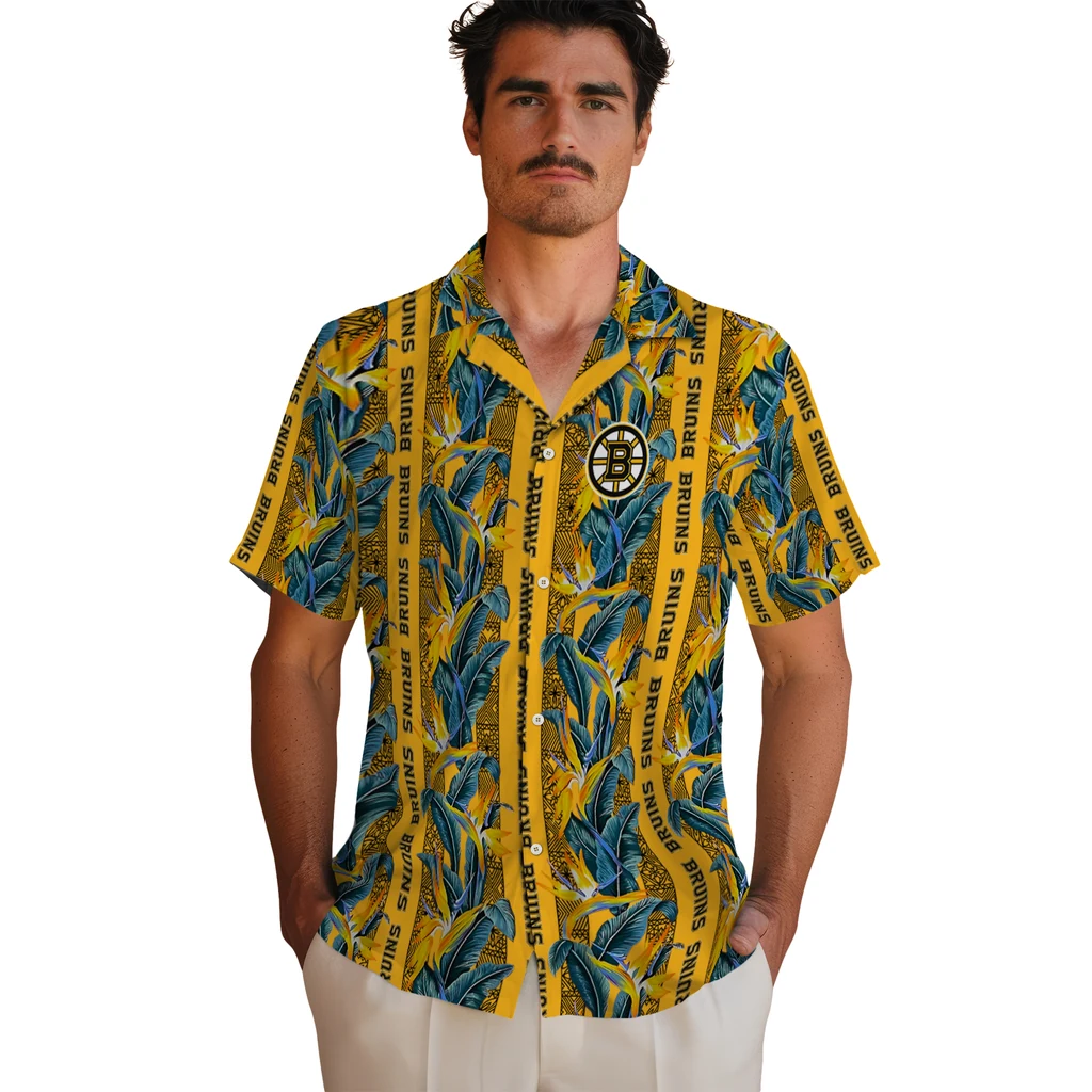 Boston Bruins Hawaiian Shirt - Paradise Vines 2 Boston Bruins Hawaiian Shirt - Paradise Vines - Image 2
