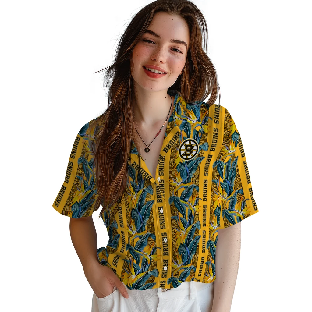 Boston Bruins Hawaiian Shirt - Paradise Vines 4 Boston Bruins Hawaiian Shirt - Paradise Vines - Image 4