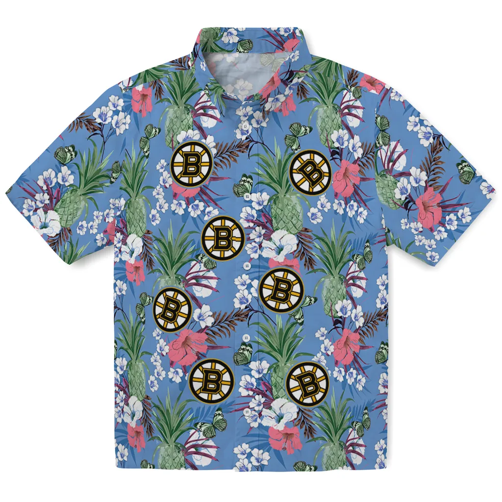 Boston Bruins Hawaiian Shirt - Pineapple Bouquet 1 Boston Bruins Hawaiian Shirt - Pineapple Bouquet