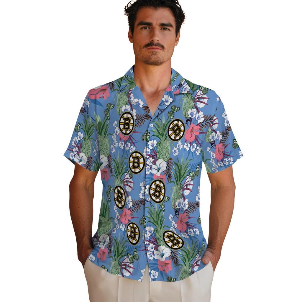 Boston Bruins Hawaiian Shirt - Pineapple Bouquet 2 Boston Bruins Hawaiian Shirt - Pineapple Bouquet - Image 2