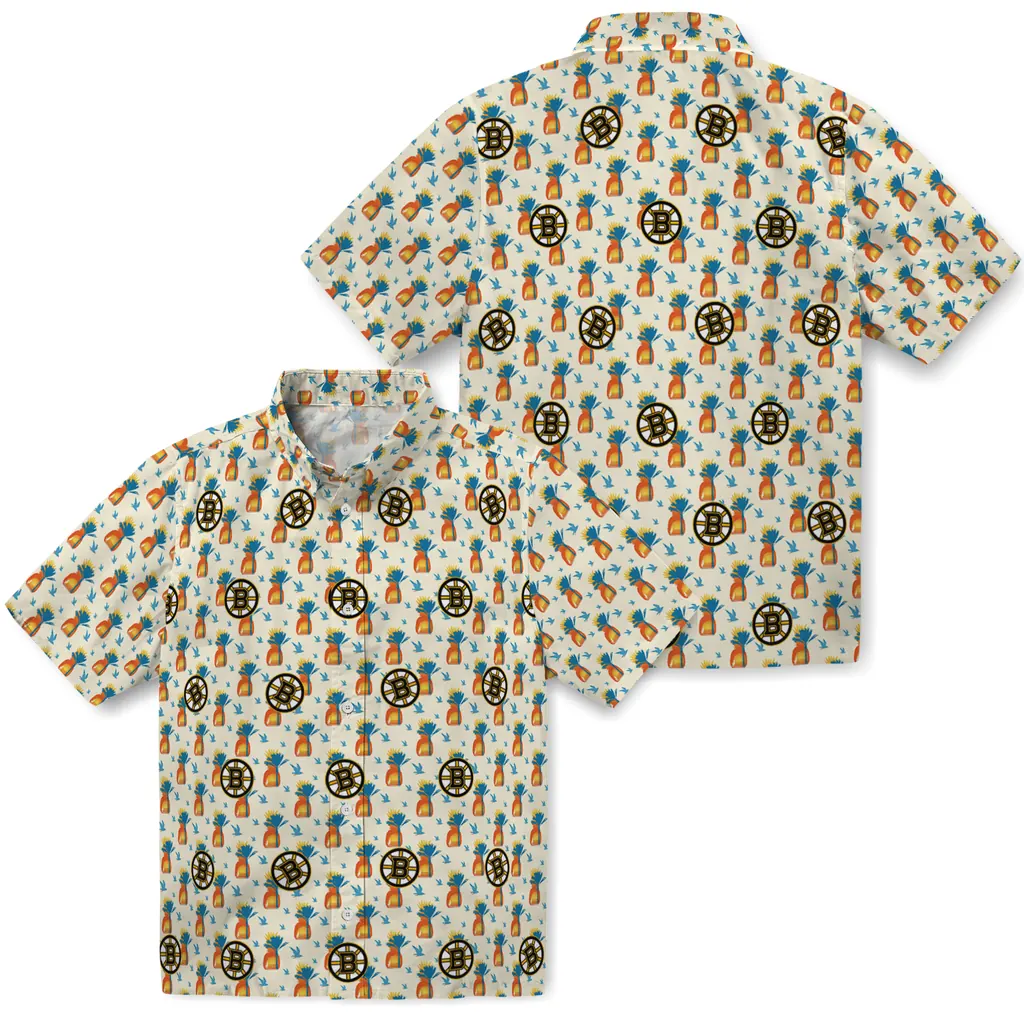 Boston Bruins Hawaiian Shirt - Pineapple Delight 3 Boston Bruins Hawaiian Shirt - Pineapple Delight - Image 3