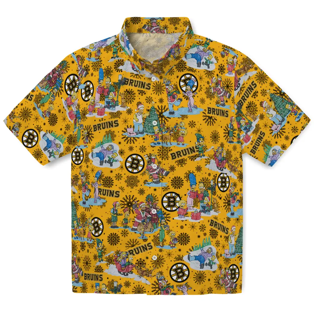 Boston Bruins Hawaiian Shirt - Simpsons Christmas 1 Boston Bruins Hawaiian Shirt - Simpsons Christmas