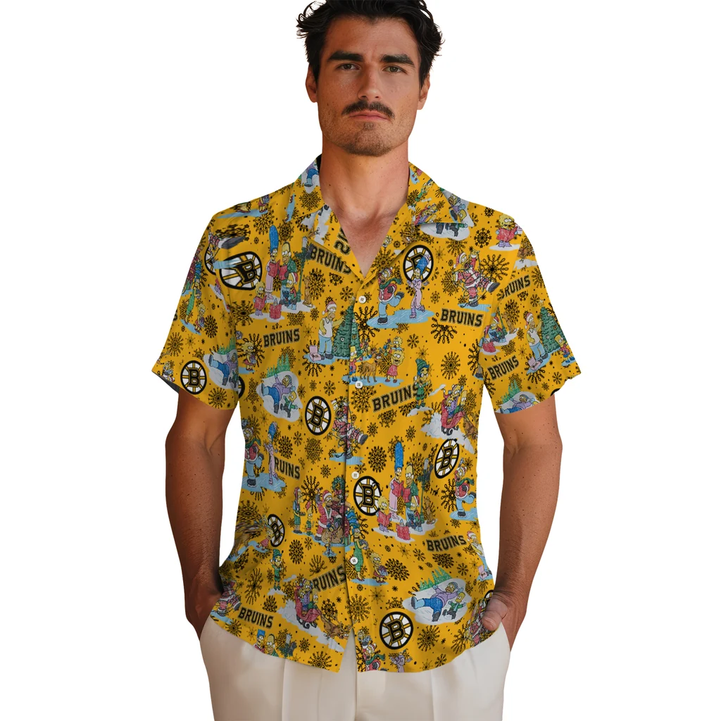 Boston Bruins Hawaiian Shirt - Simpsons Christmas 2 Boston Bruins Hawaiian Shirt - Simpsons Christmas - Image 2