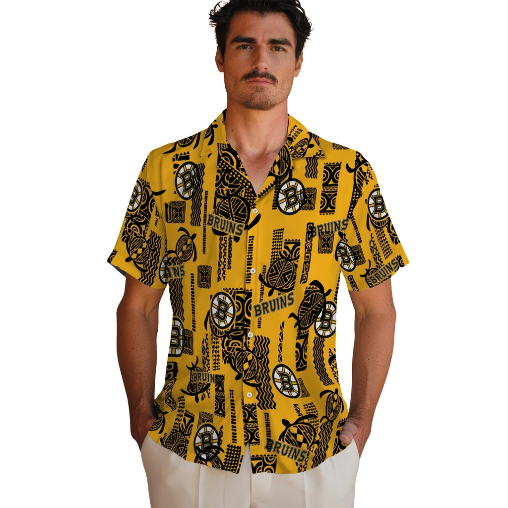 Boston Bruins Hawaiian Shirt - Turtle Lines 2 Boston Bruins Hawaiian Shirt - Turtle Lines - Image 2