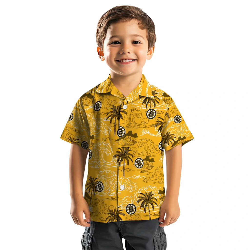 Boston Bruins Hawaiian Shirt - Wave Palm 7 Boston Bruins Hawaiian Shirt - Wave Palm - Image 7