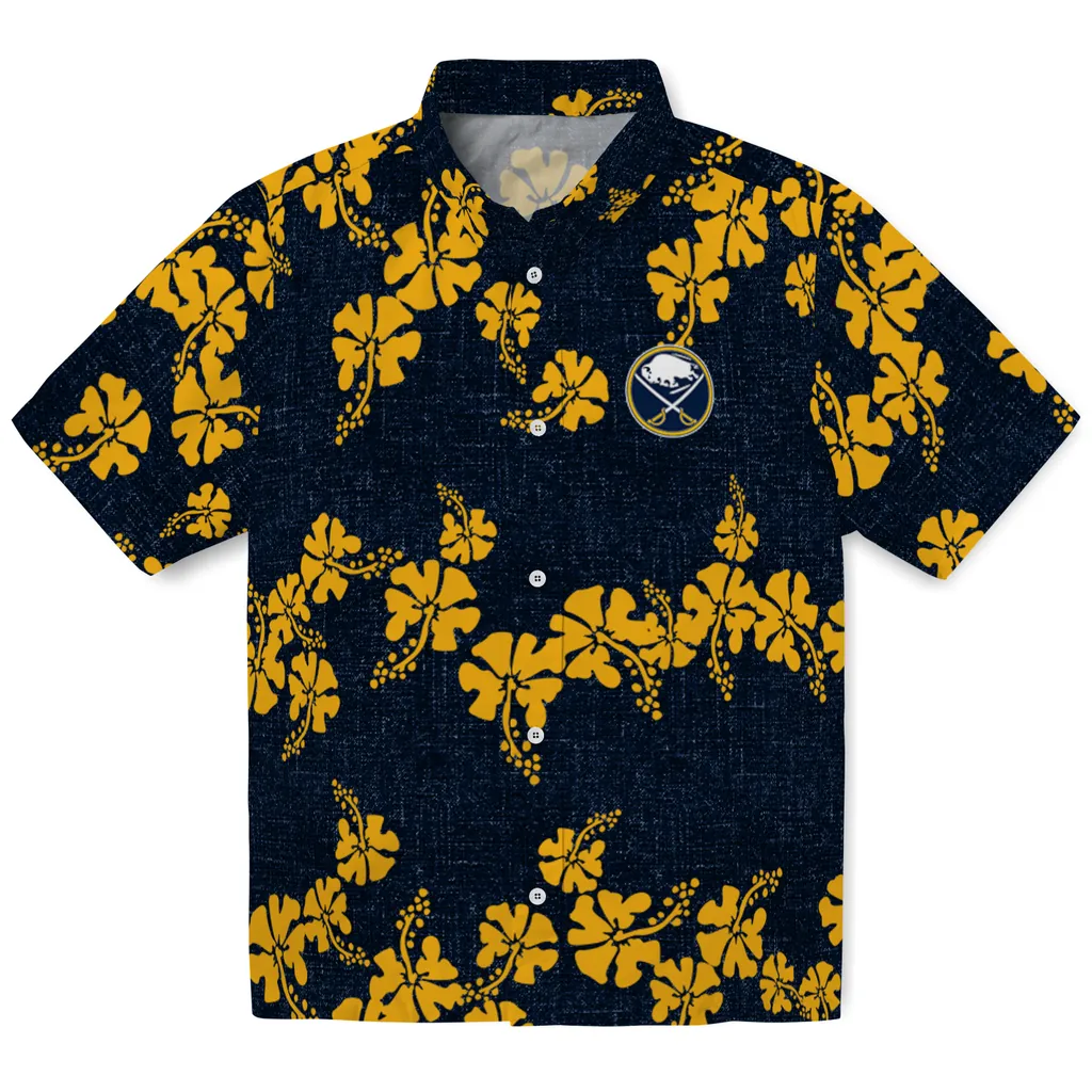 Buffalo Sabres Hawaiian Shirt - 50th State Flower 1 Buffalo Sabres Hawaiian Shirt - 50th State Flower