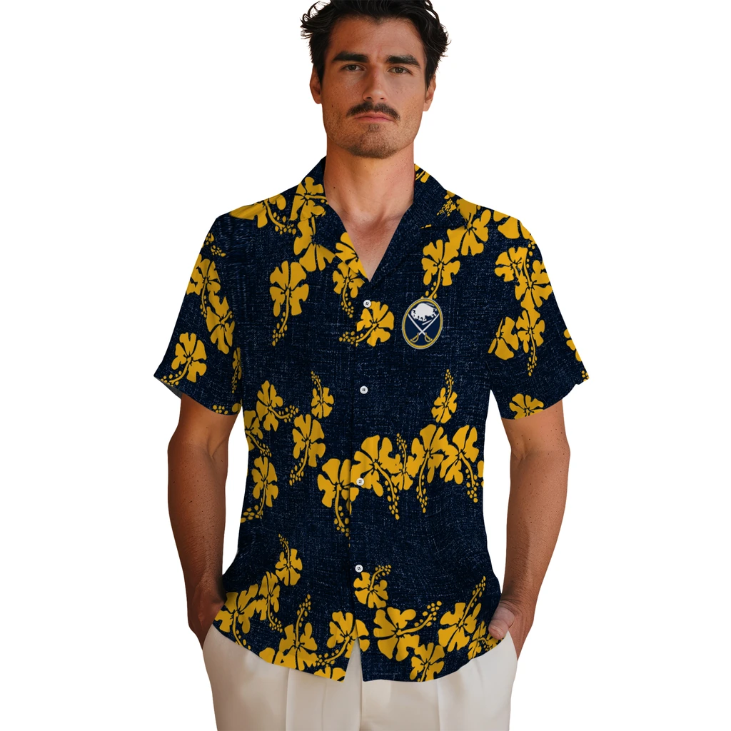 Buffalo Sabres Hawaiian Shirt - 50th State Flower 2 Buffalo Sabres Hawaiian Shirt - 50th State Flower - Image 2