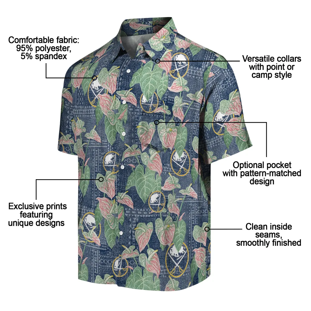 Buffalo Sabres Hawaiian Shirt - Anthurium Overlay 5 Buffalo Sabres Hawaiian Shirt - Anthurium Overlay - Image 5