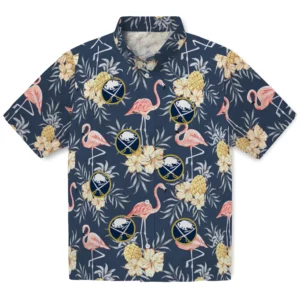 Buffalo Sabres Hawaiian Shirt - Flamingo Hibiscus