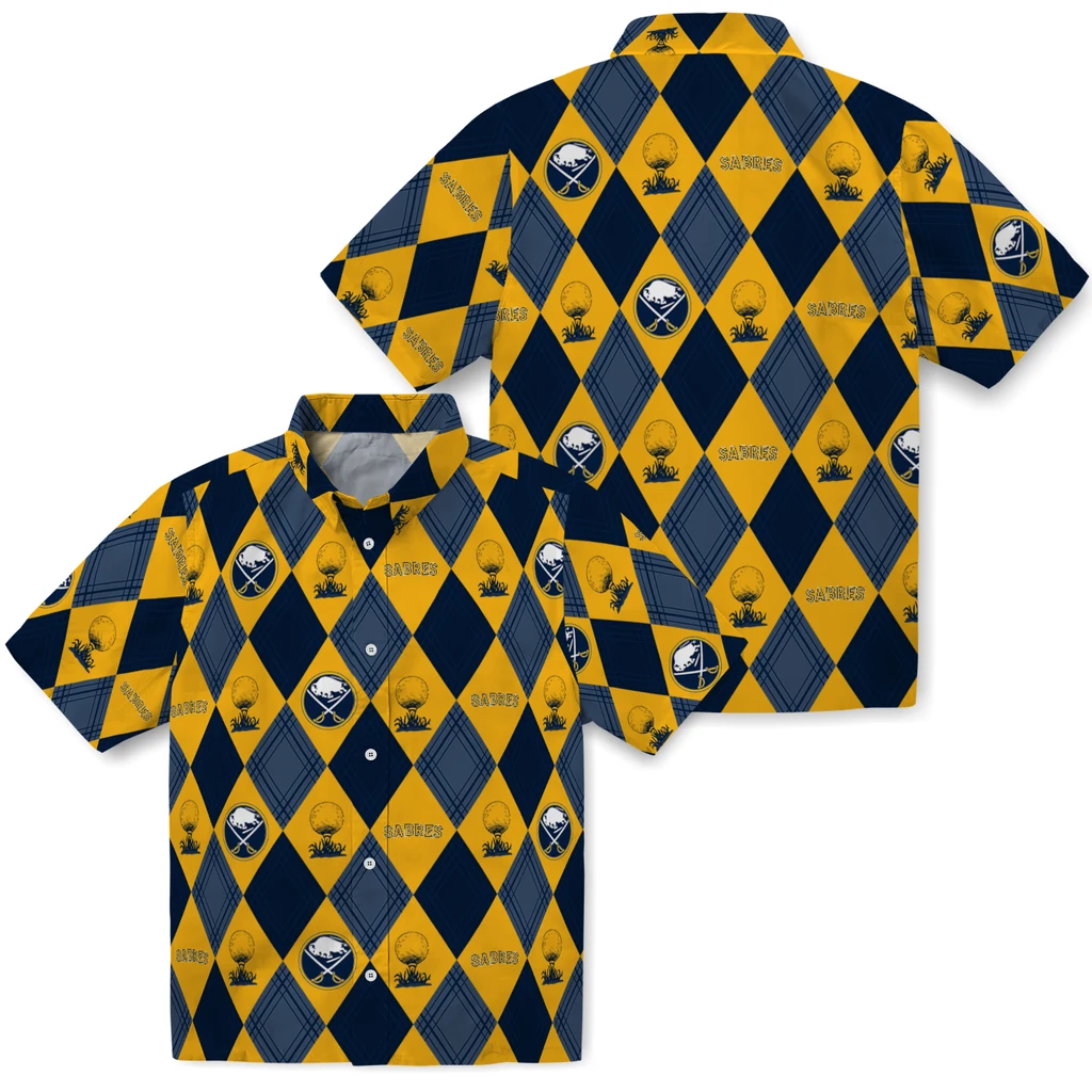 Buffalo Sabres Hawaiian Shirt - Golfing Plaid 3 Buffalo Sabres Hawaiian Shirt - Golfing Plaid - Image 3