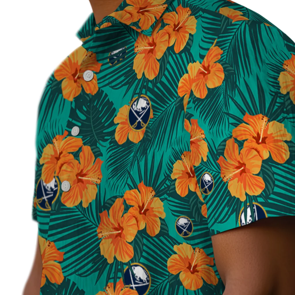 Buffalo Sabres Hawaiian Shirt - Hibiscus and Palm Leaves 8 Buffalo Sabres Hawaiian Shirt - Hibiscus and Palm Leaves - Image 8