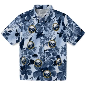 Buffalo Sabres Hawaiian Shirt - Hibiscus Arrangement