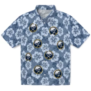 Buffalo Sabres Hawaiian Shirt - Hibiscus Cluster