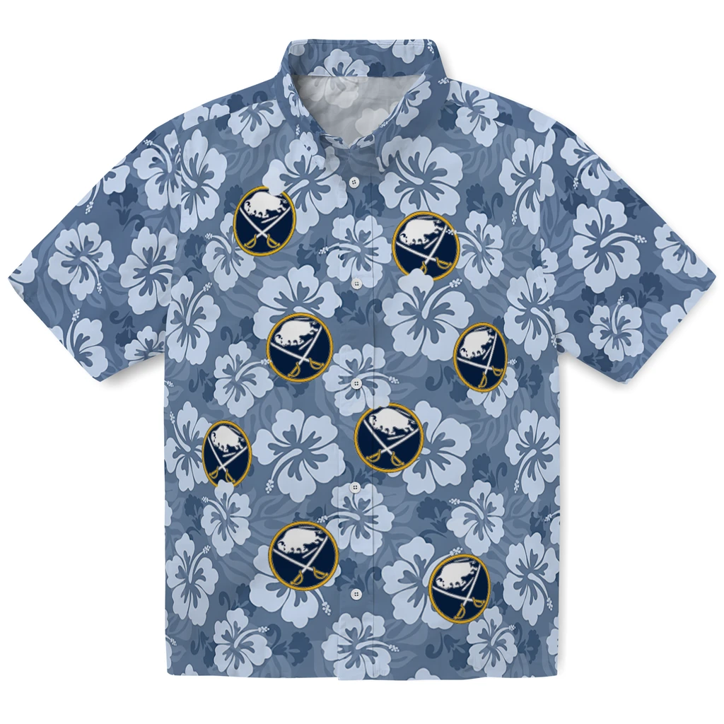 Buffalo Sabres Hawaiian Shirt - Hibiscus Cluster 1 Buffalo Sabres Hawaiian Shirt - Hibiscus Cluster