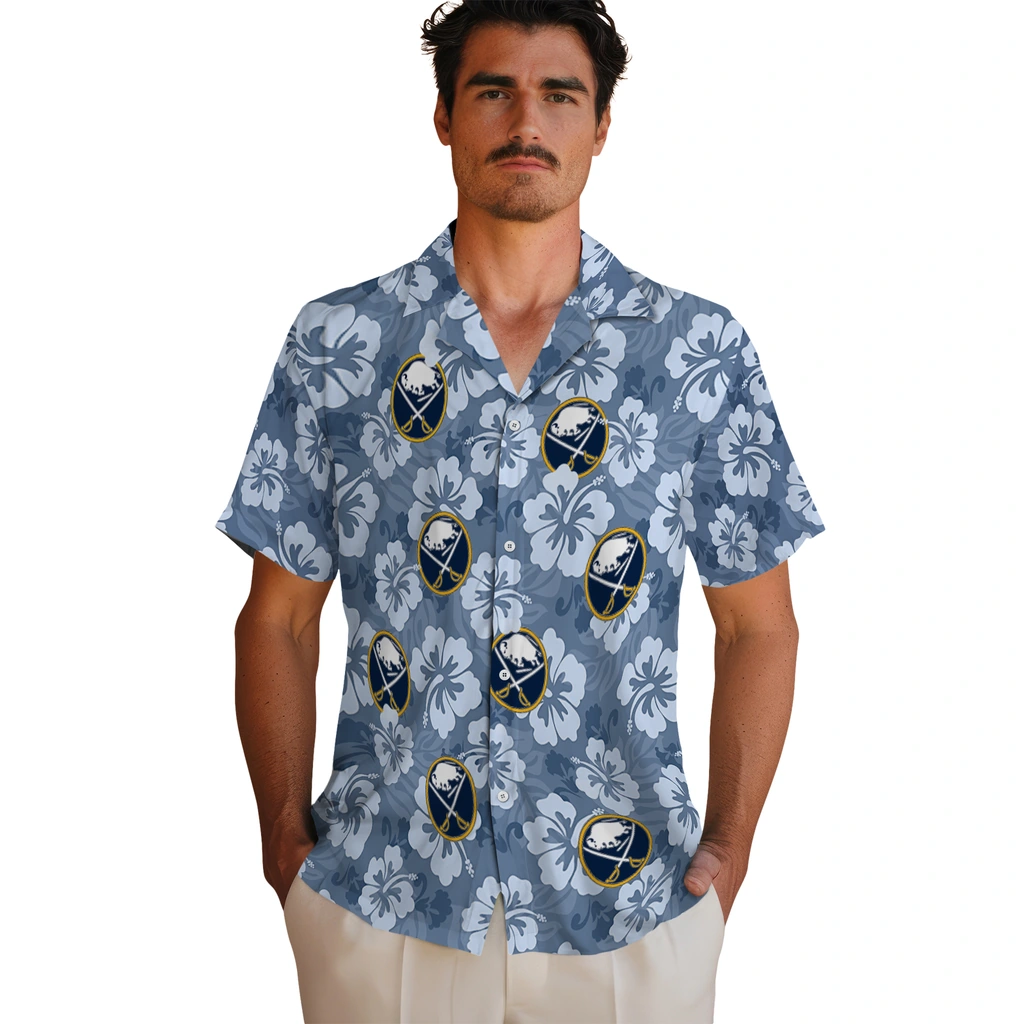 Buffalo Sabres Hawaiian Shirt - Hibiscus Cluster 2 Buffalo Sabres Hawaiian Shirt - Hibiscus Cluster - Image 2