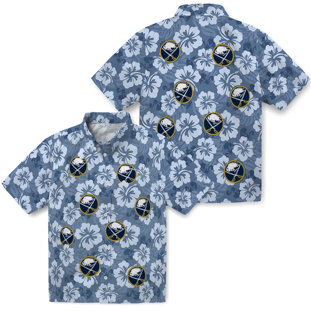 Buffalo Sabres Hawaiian Shirt - Hibiscus Cluster 3 Buffalo Sabres Hawaiian Shirt - Hibiscus Cluster - Image 3