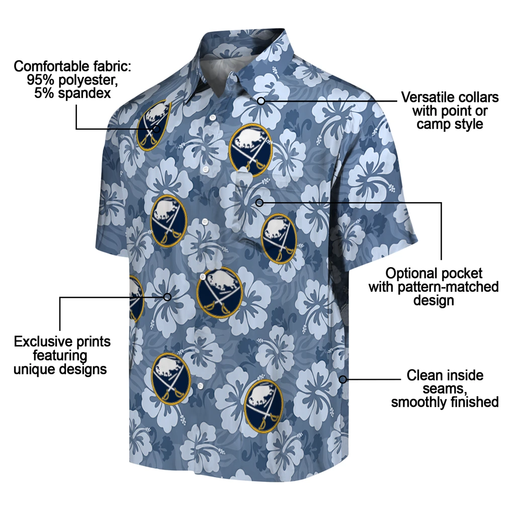 Buffalo Sabres Hawaiian Shirt - Hibiscus Cluster 5 Buffalo Sabres Hawaiian Shirt - Hibiscus Cluster - Image 5