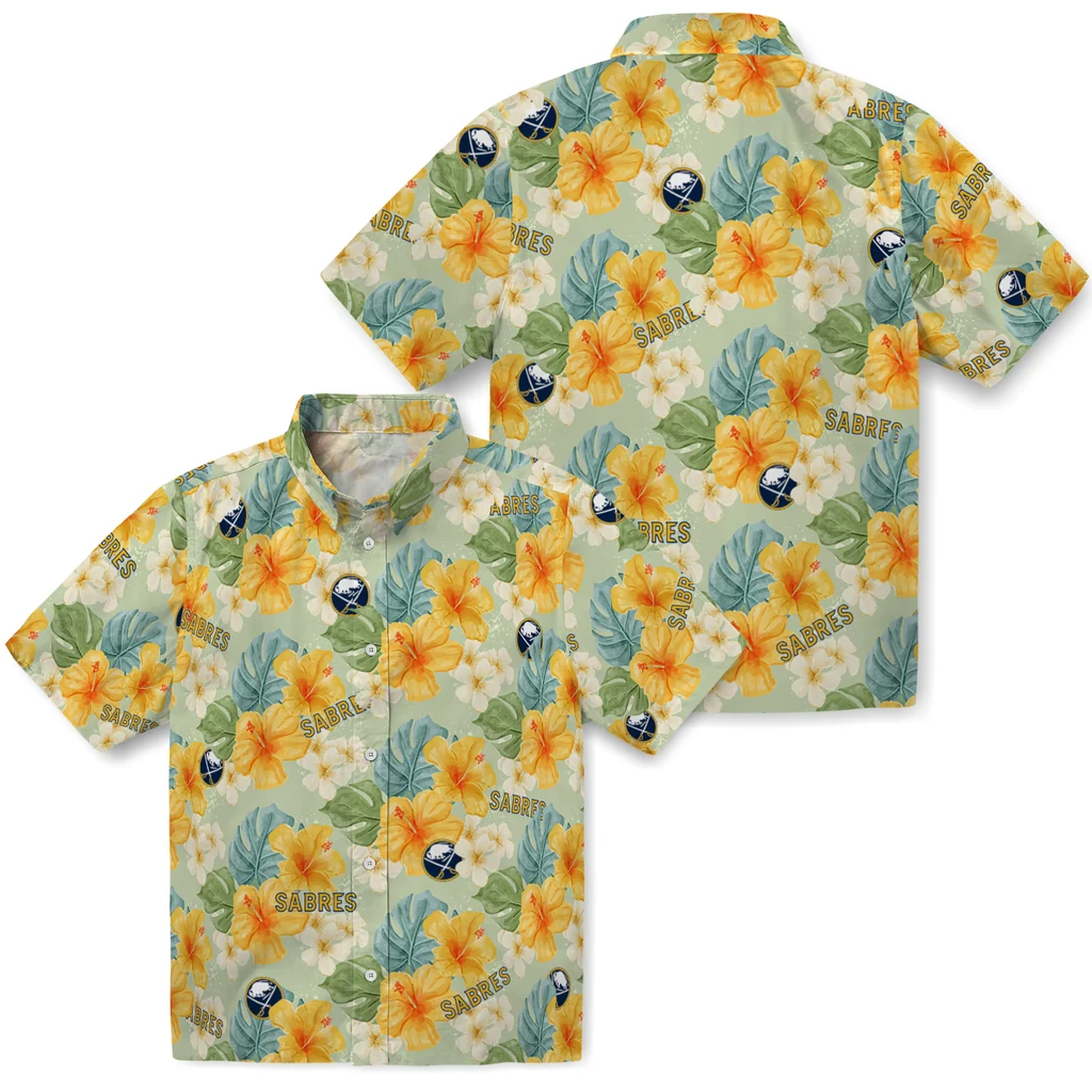 Buffalo Sabres Hawaiian Shirt - Hibiscus Mood 3 Buffalo Sabres Hawaiian Shirt - Hibiscus Mood - Image 3