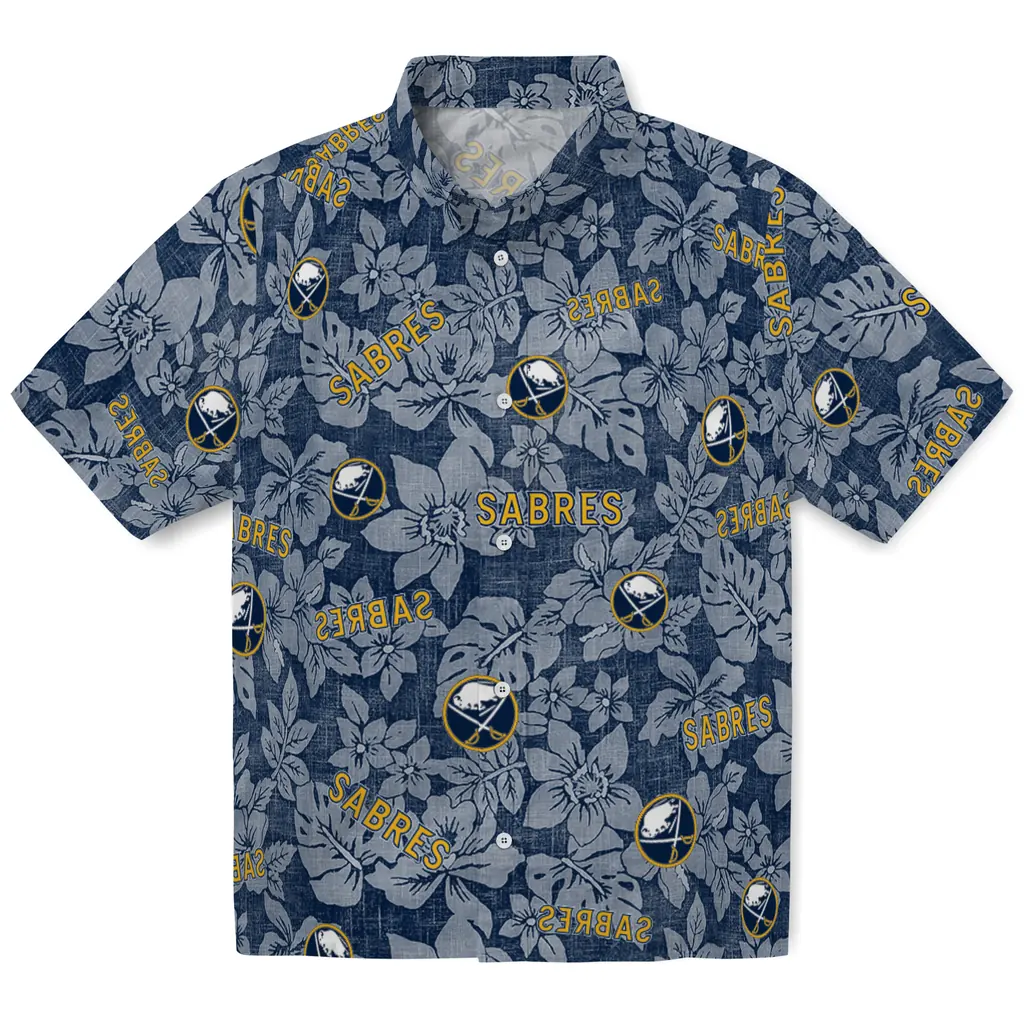 Buffalo Sabres Hawaiian Shirt - Hibiscus Oasis 1 Buffalo Sabres Hawaiian Shirt - Hibiscus Oasis