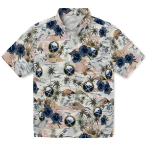 Buffalo Sabres Hawaiian Shirt - Hibiscus Seaside