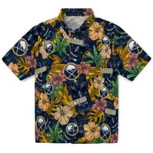 Buffalo Sabres Hawaiian Shirt - Hibiscus Tiki Jungle