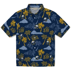 Buffalo Sabres Hawaiian Shirt - Palm And Clouds