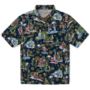 Buffalo Sabres Hawaiian Shirt - Simpsons Christmas