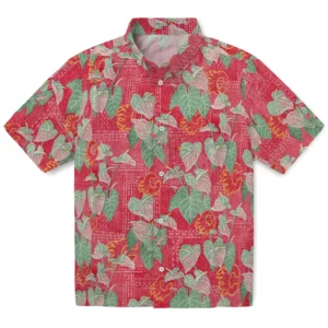 Calgary Flames Hawaiian Shirt - Anthurium Overlay