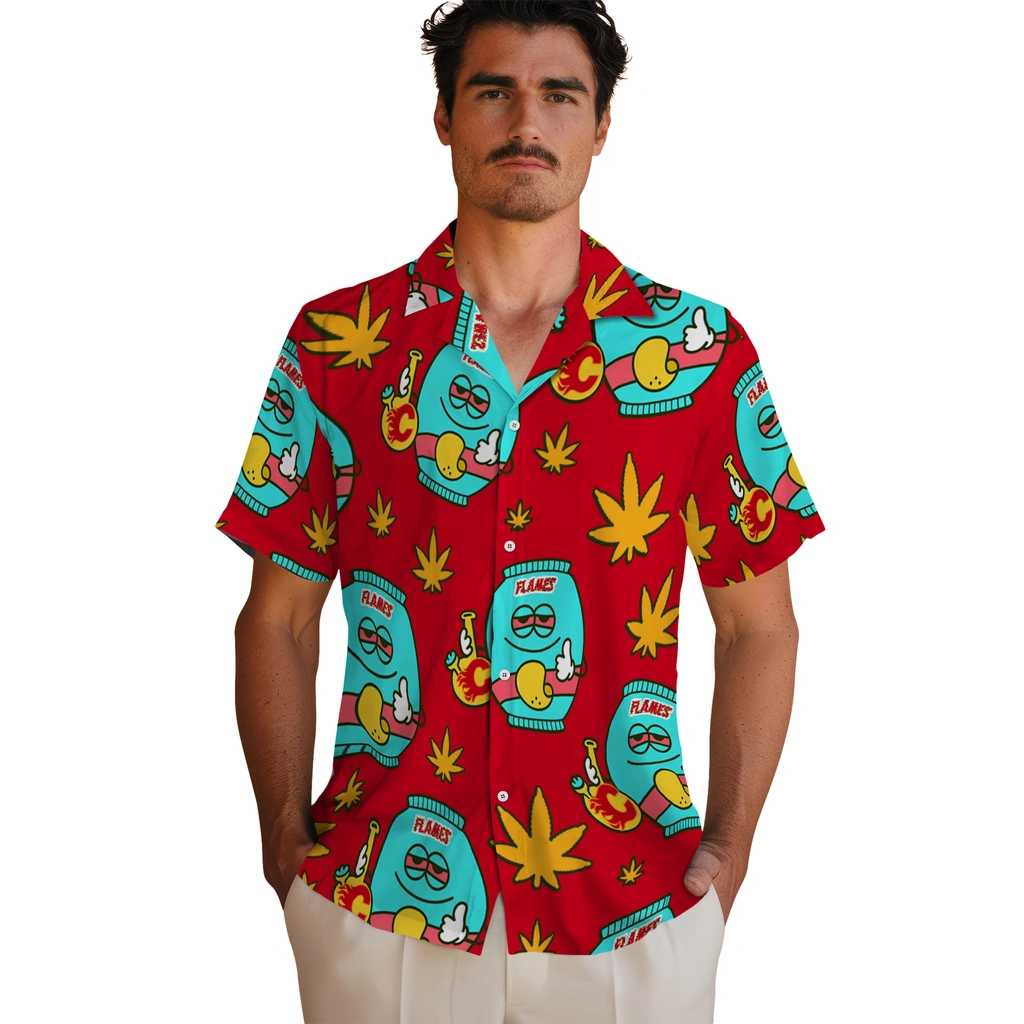 Calgary Flames Hawaiian Shirt - Chill Vibe 2 Calgary Flames Hawaiian Shirt - Chill Vibe - Image 2