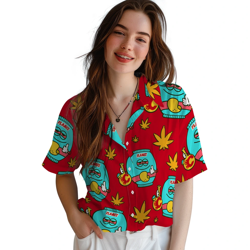 Calgary Flames Hawaiian Shirt - Chill Vibe 4 Calgary Flames Hawaiian Shirt - Chill Vibe - Image 4