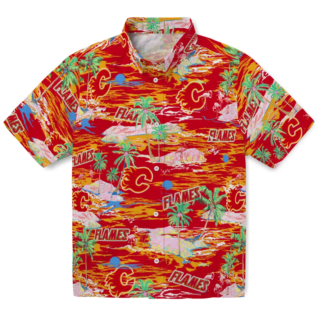 Calgary Flames Hawaiian Shirt - Hawaii Island 1 Calgary Flames Hawaiian Shirt - Hawaii Island