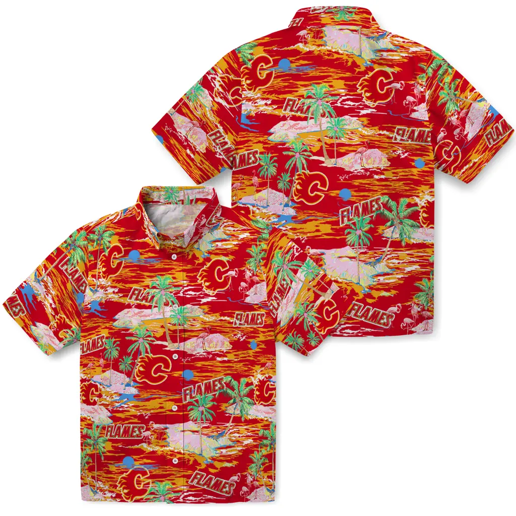 Calgary Flames Hawaiian Shirt - Hawaii Island 3 Calgary Flames Hawaiian Shirt - Hawaii Island - Image 3