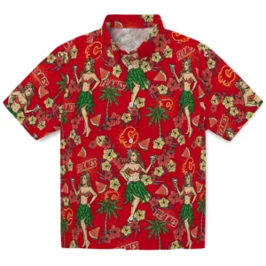 Calgary Flames Hawaiian Shirt - Hawaiian Girls Design