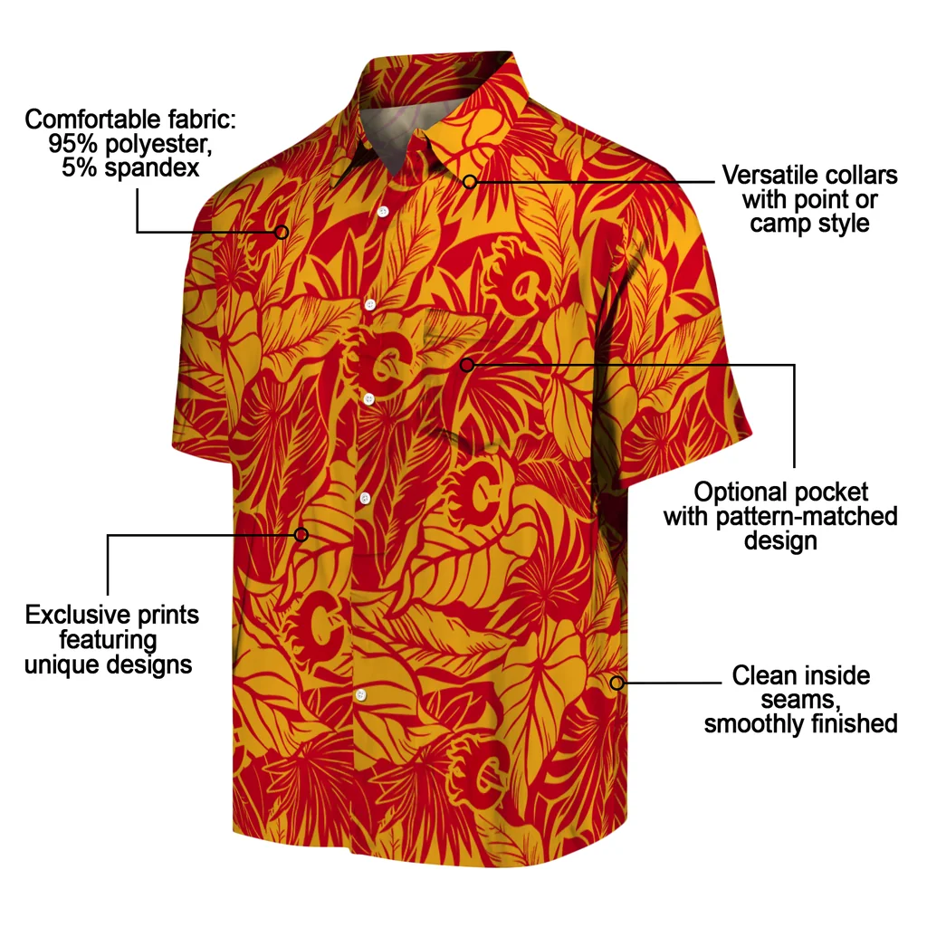 Calgary Flames Hawaiian Shirt - Monstera Layer 5 Calgary Flames Hawaiian Shirt - Monstera Layer - Image 5