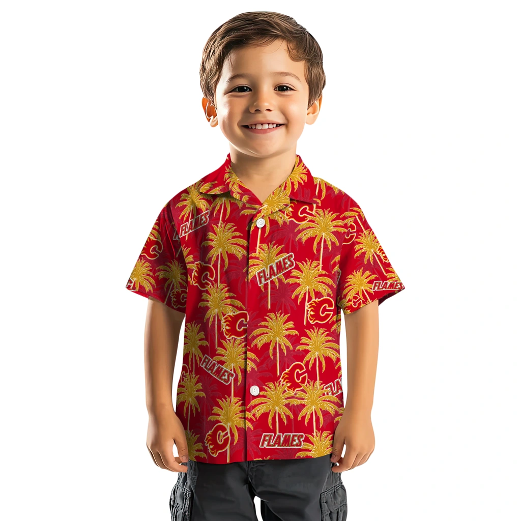 Calgary Flames Hawaiian Shirt - Palm Tree Motif 7 Calgary Flames Hawaiian Shirt - Palm Tree Motif - Image 7