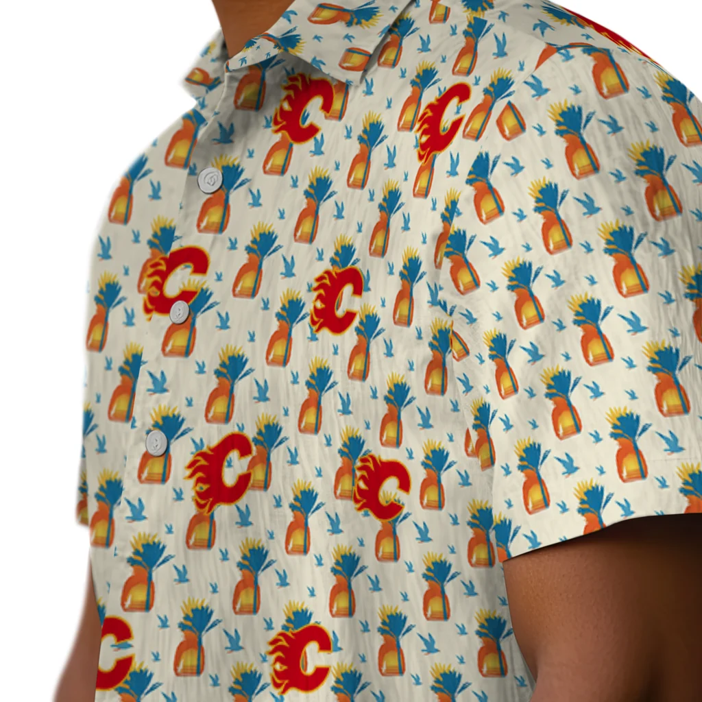 Calgary Flames Hawaiian Shirt - Pineapple Delight 8 Calgary Flames Hawaiian Shirt - Pineapple Delight - Image 8