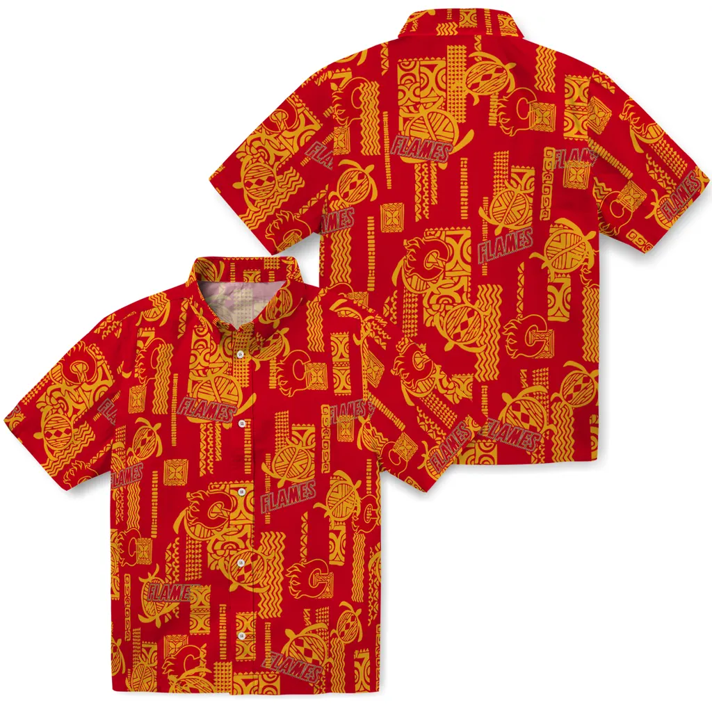 Calgary Flames Hawaiian Shirt - Turtle Lines 3 Calgary Flames Hawaiian Shirt - Turtle Lines - Image 3