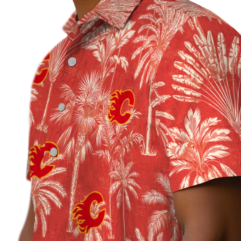 Calgary Flames Hawaiian Shirt - Vintage Palm Tree 8 Calgary Flames Hawaiian Shirt - Vintage Palm Tree - Image 8